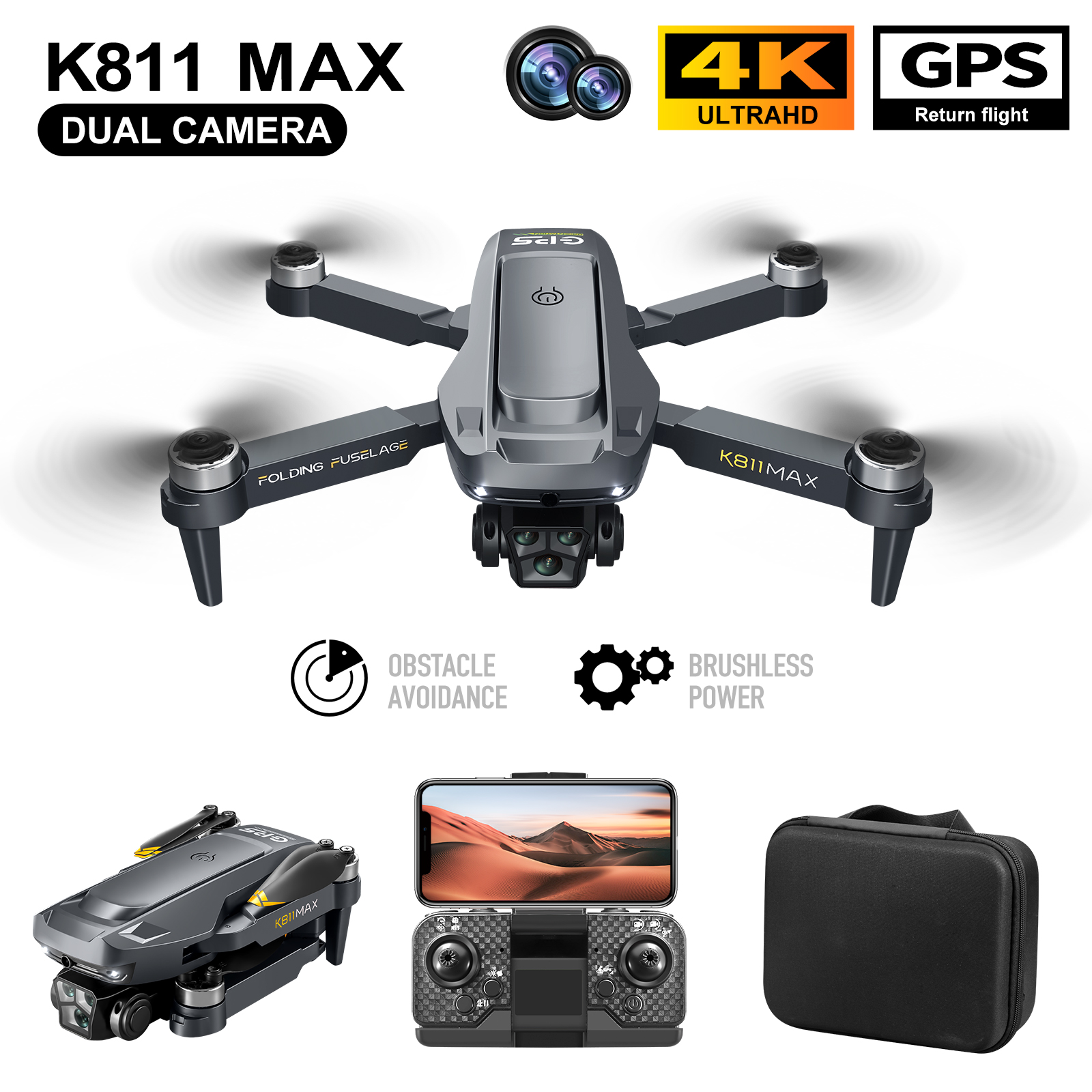 Drone Gimbal Brushless - K811MAX Quadcopter Drone: Brushless, GPS, Auto