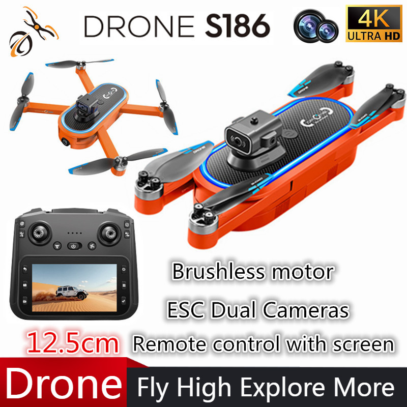 2025 S186 Drone Professional 4 - مراجعة Drone Gimbal 2 Axis وسعره