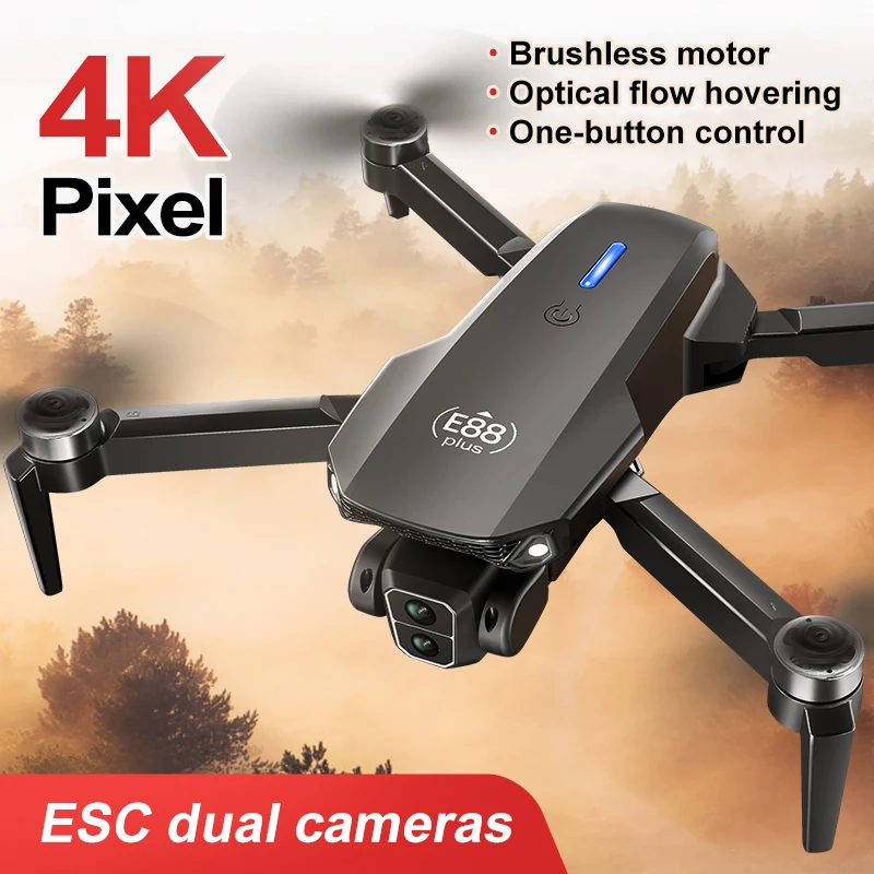 New E88 Plus Quadcopter Drone: - مراجعة Drone Gimbal Brushless وسعره