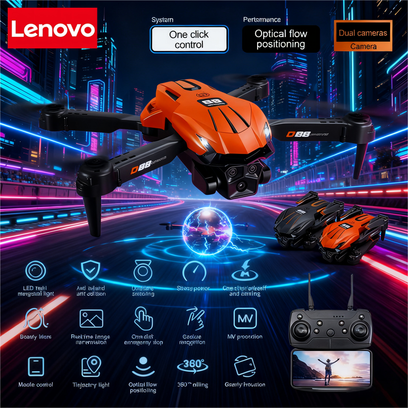 Lenovo D88 Drone 8K Aerial HD  - مراجعة Drone Gimbal 3 Axis وسعره