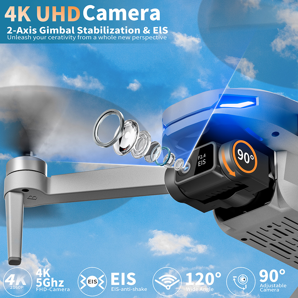 GPS Drone with Camera for Adul - مراجعة Drone Gimbal 2 Axis وسعره