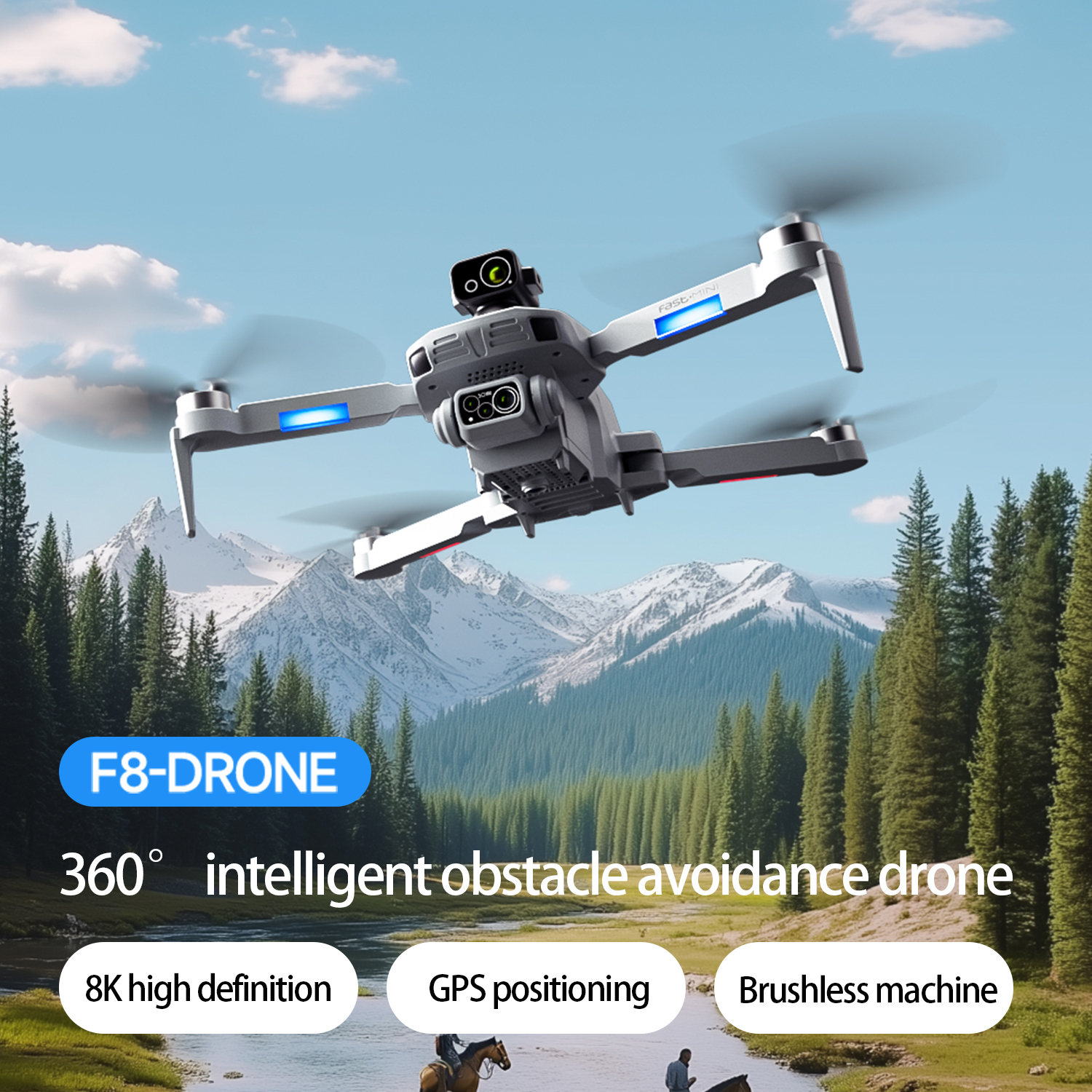 F8 MAX GPS Drone Professional  - مراجعة Drone Gimbal Brushless وسعره
