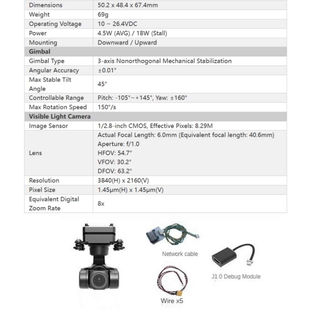 NCZOBOE Supports Network/UART/ - مراجعة Drone Gimbal 3 Axis وسعره